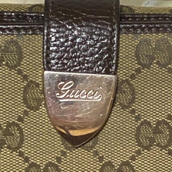 Gucci Brown GG Coated Canvas and Leather Continental Bifold Wallet in Tan Brown - Picture 3 of 10